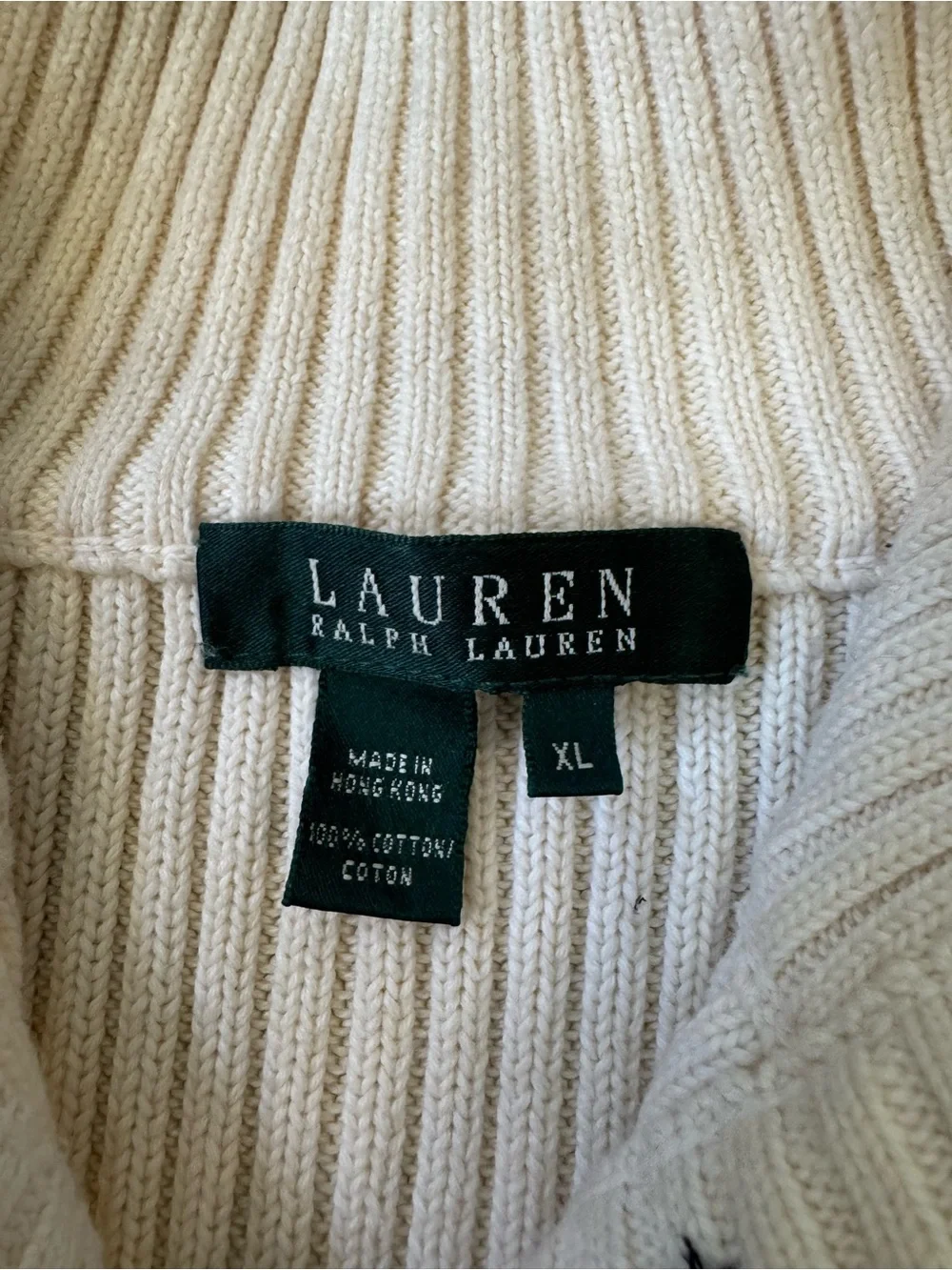 Vintage Lauren Ralph Lauren Ribbed Knit Cardigan Sweater Crest